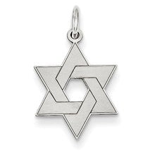 14k White Gold Laser Designed Star of David Charm hide-image