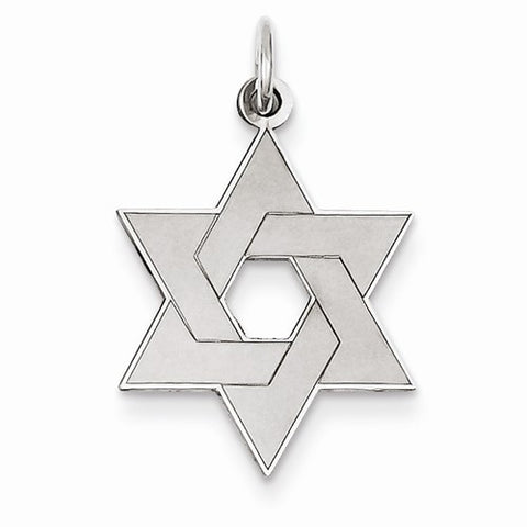 14k White Gold Laser Designed Star of David pendant, Pretty Pendants for Necklace