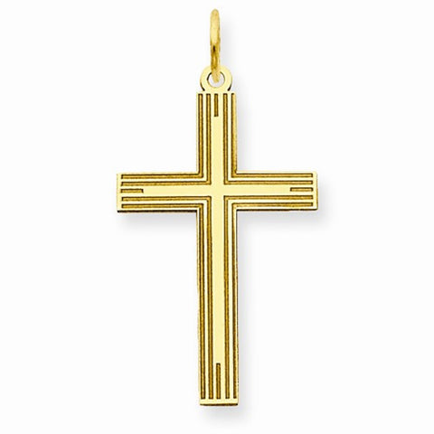14k Gold Laser Designed Cross Pendant, Classy Pendants for Necklace