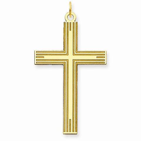 14k Gold Laser Designed Cross Pendant, Appealing Pendants for Necklace