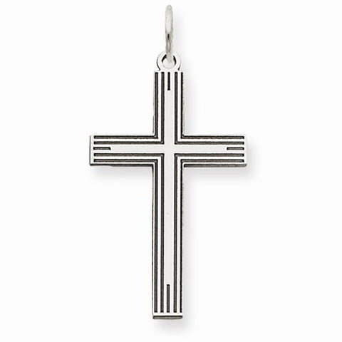 14k White Gold Laser Designed Cross Pendant, Adorable Pendants for Necklace