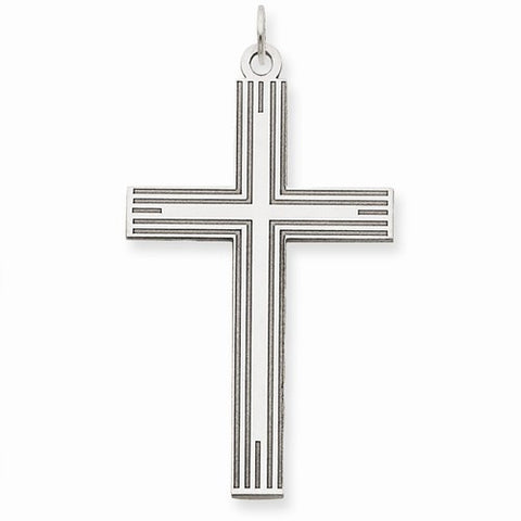 14k White Gold Laser Designed Cross Pendant, Beautiful Pendants for Necklace