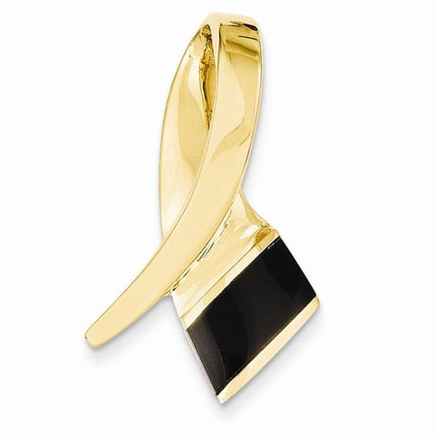 14k Gold Onyx Slide Pendant, Delightful Pendants for Necklace