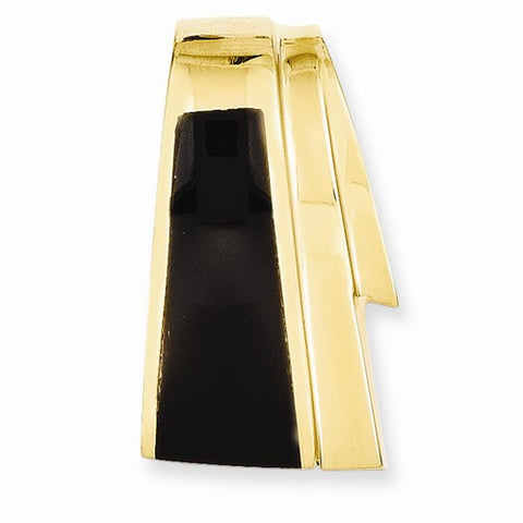 14k Gold Onyx Slide Pendant, Fine Pendants for Necklace