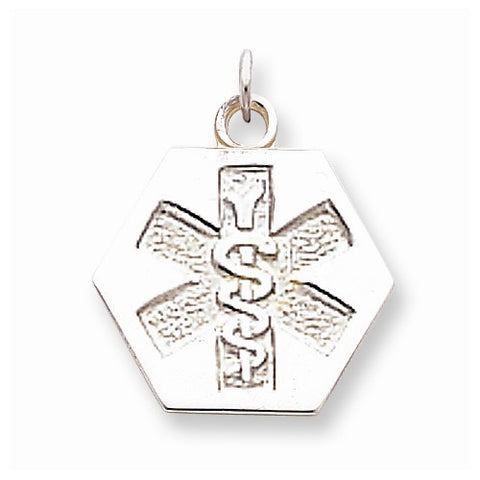 Sterling Silver Medical Jewelry Pendant, Pendants for Necklace