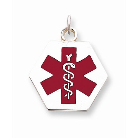 Sterling Silver Medical Jewelry Pendant, Lovely Pendants for Necklace