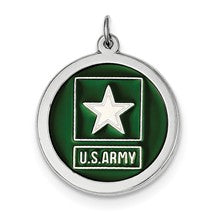 Sterling Silver US Army Star Disc Charm hide-image