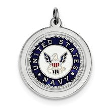 Sterling Silver US Navy Disc Charm hide-image
