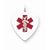 Sterling Silver Engraveable Enameled Large Heart Medical Pendant, Pendants for Necklace