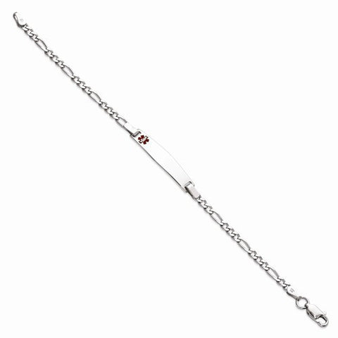 Sterling Silver Childrens Figaro Medical Id Bracelet