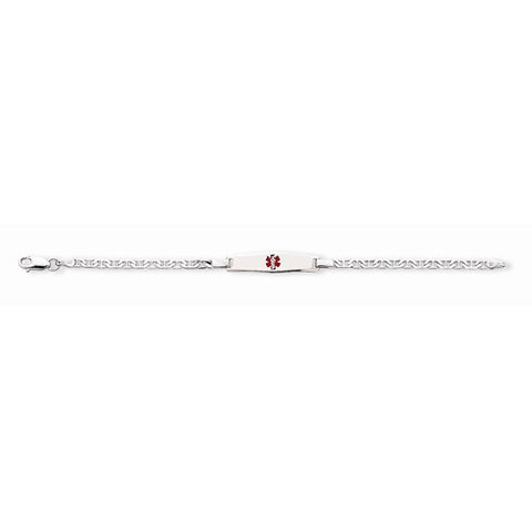 Sterling Silver Childrens Medical Id Bracelet with Anchor , 6 inches, Wonderful Bracelets For Women