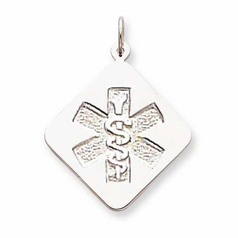 Sterling Silver Non-enameled Medical Jewelry pendant, Stylish Pendants for Necklace