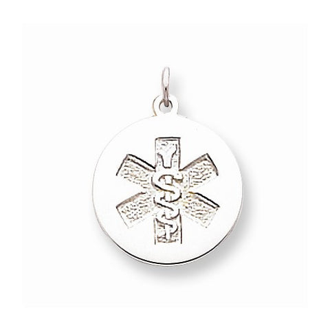 Sterling Silver Non-enameled Medical Jewelry pendant, Beautiful Pendants for Necklace