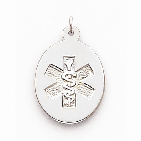 Sterling Silver Medical Jewelry Non-enameled pendant, Appealing Pendants for Necklace