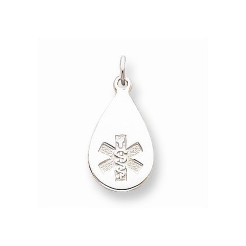 Sterling Silver Medical Jewelry Non-enameled pendant, Adorable Pendants for Necklace