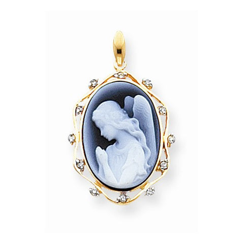 14k Gold Guardian Angel Diamond Pendant, Pendants for Necklace