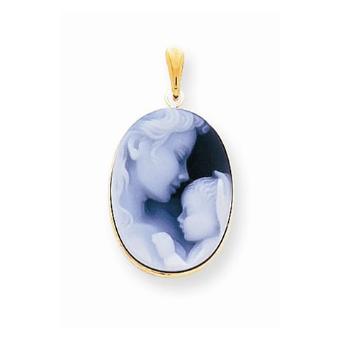 14k Gold 15x20mm Agate Cameo with Sentiment pendant, Alluring Pendants for Necklace