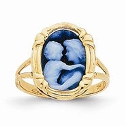 14k Yellow Gold Agate Everlasting Love Cameo Ring