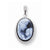14k White Gold Agate Cameo with Sentiment Pendant, Pendants for Necklace
