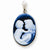 14k White Gold Everlasting Love Agate Cameo pendant, Classy Pendants for Necklace