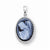 14k White Gold 13x18mm Guardian Angel Agate Cameo pendant, Charm