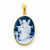 14k Gold 13x18mm Guardian Angel & Young Girl Agate Cameo Pendant, Pendants for Necklace