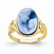14k Yellow Gold Heavens Gift Agate Cameo Ring