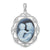 14k White Gold Love Diamond and Agate Cameo w/Sentiment Pendant