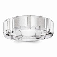 14k White Gold 6mm Fancy Wedding Band