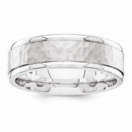 14k White Gold 6mm Fancy Wedding Band