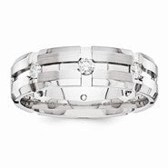 14k White Gold 6mm Fancy Diamond Wedding Band