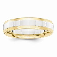 14k Two-Tone 5mm Domed Wedding Band