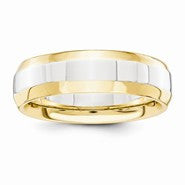 14k Two-Tone 6mm Domed Wedding Band