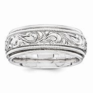 14k White Gold New Fancy Wedding Band