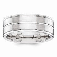 14k White Gold New Fancy Wedding Band