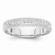 14k White Gold 3mm Design Etched Wedding Band