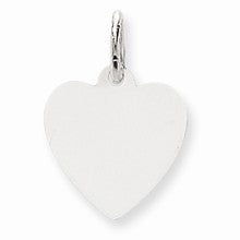 14k White Gold Plain .013 Gauge Engravable Heart Charm hide-image