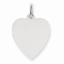 14k White Gold Plain .013 Gauge Engravable Heart Charm hide-image