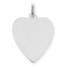 14k White Gold Plain .013 Gauge Engravable Heart Charm hide-image