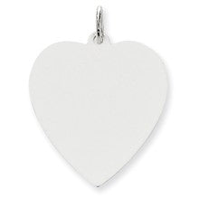 14k White Gold Plain .035 Gauge Engravable Heart Charm hide-image