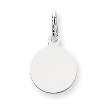 14k White Gold Plain .018 Gauge Round Engravable Disc Charm hide-image