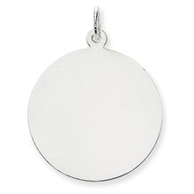 14k White Gold Plain .027 Gauge Round Engravable Disc Charm hide-image