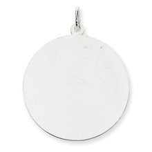 14k White Gold Plain .018 Gauge Round Engravable Disc Charm hide-image