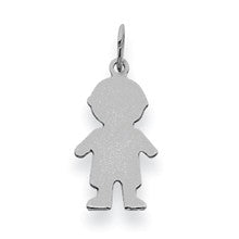 14k White Gold Plain Small .009 Gauge Engravable Boy Charm hide-image