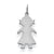 14k White Gold Plain Small .009 Gauge Engravable Girl Charm hide-image