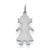 14k White Gold Plain Small .009 Gauge Engravable Girl Charm hide-image