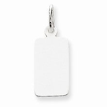 14k White Gold Plain .013 Gauge Rectangular Engravable Charm hide-image