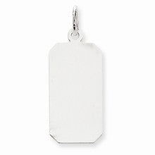 14k White Gold Plain .018 Gauge Rectangular Engravable Charm hide-image