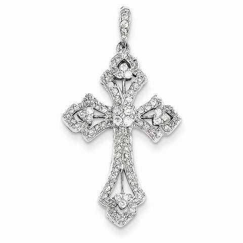 14k White Gold Diamond Cross pendant, Lovely Pendants for Necklace