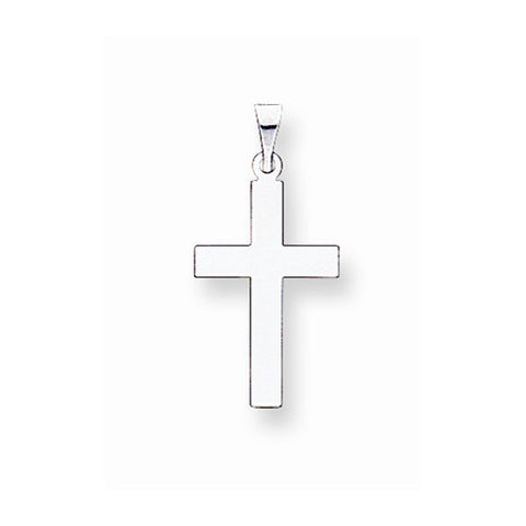 14k White Gold Polished Cross Pendant, Stylish Pendants for Necklace